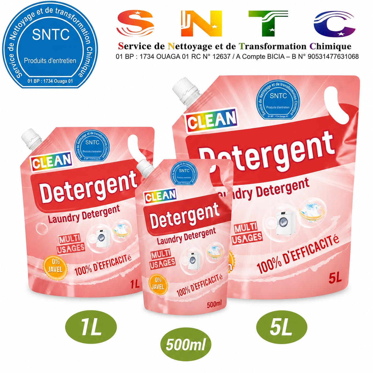 Emballage CLEAN Détergent rose